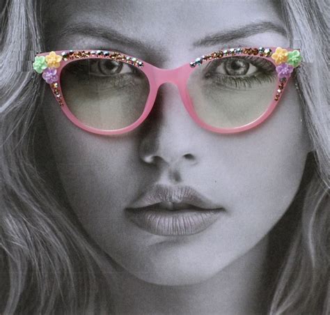 Swarovski Crystal Eyewear Spring Collection Eyewear Pink Pastel Frosted Acrylic Clear Lens