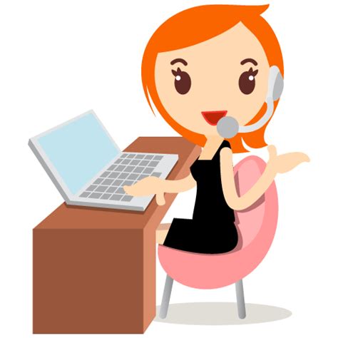 Callcenter Girls Orange Icon Free Images At Vector Clip
