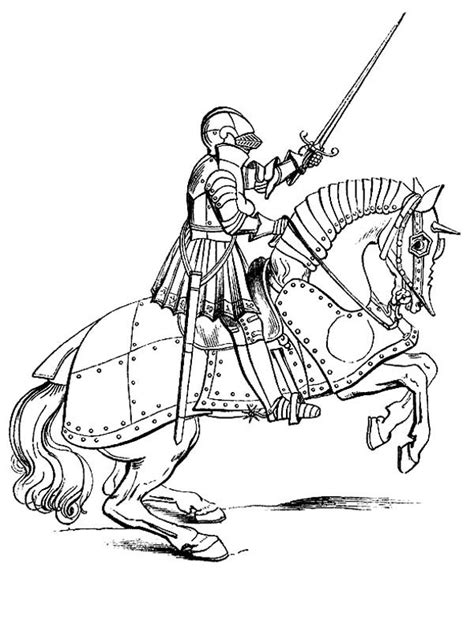 Knight Ride Steel Horse Coloring Page Coloring Sky
