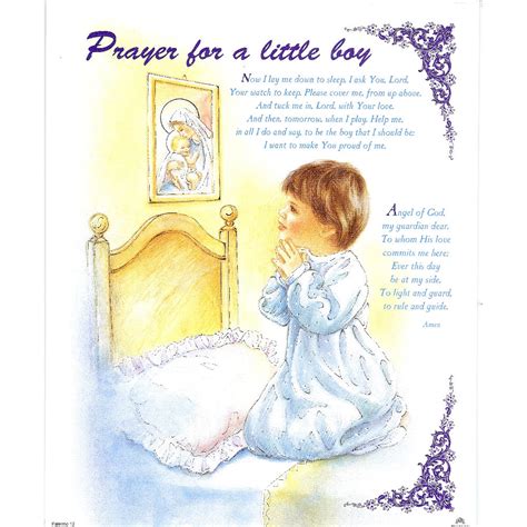 Prayer For A Little Boy 8x10 Carded Print The Catholic T Store