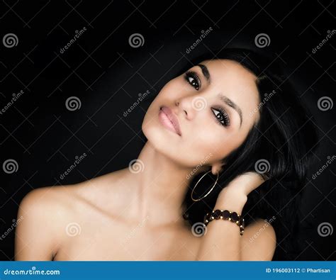 Portrait Of Beautiful Elegant Woman`s Face Stock Photo Image Of