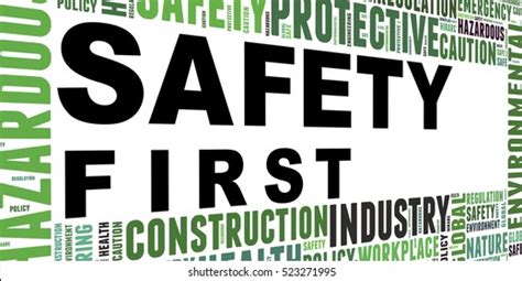 Safety Workplace Concept Safety Word Collage Stock Illustration