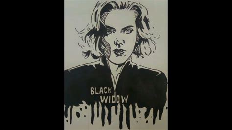 Avengers Black Widow Black Widow Stencil Sketchesdrawing Youtube