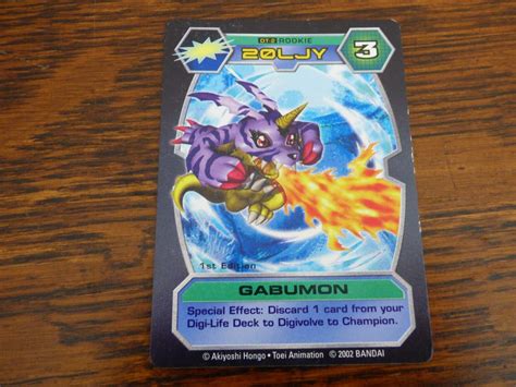 Digimon Gabumon 2002 Bandai Rookie Dt 2 D Tector Card Some Wear Ebay