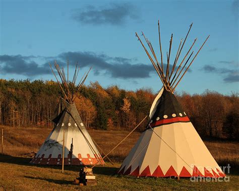 Native American Tepees In Fall Photograph By Deborah Smith