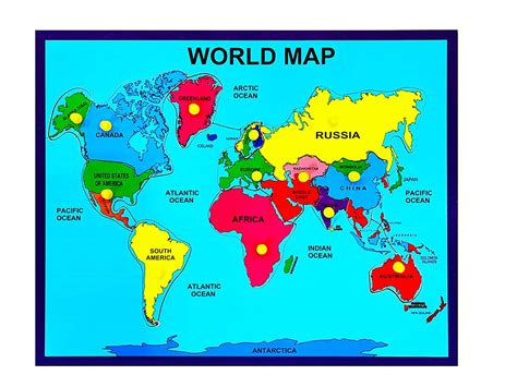 Buy Tefarah Decor Wooden World Map Puzzle Multicolor Online At Low