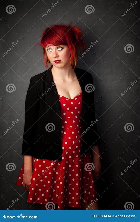 Punky Girl With Red Hair Stock Photo Image Of Ring Pretty 13091434