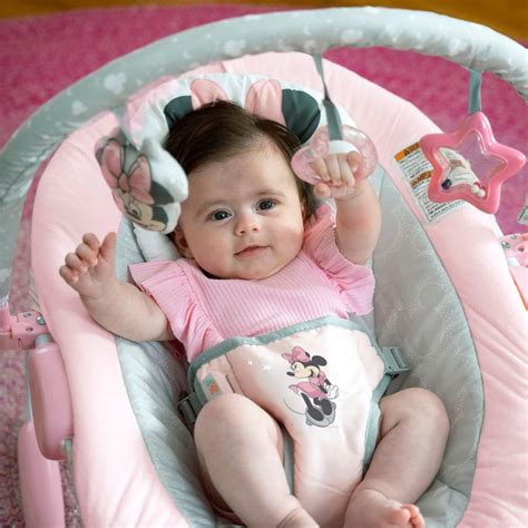 Bright Starts Cradling Comfy Bouncer Minnie Mouse Rosy Skies Rockers
