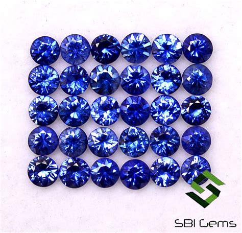 3 Mm Natural Blue Sapphire Round Cut Lot 15 Pcs 188 Cts Calibrated