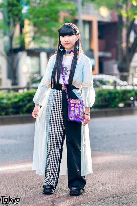 Harajuku Street Fashion W Long Hair Kiki Sheer Robe Rrr Half Gingham