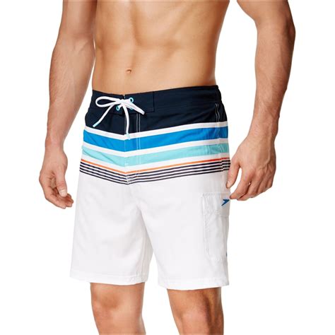 Speedo Speedo Mens Nautical Swim Bottom Board Shorts White X Large