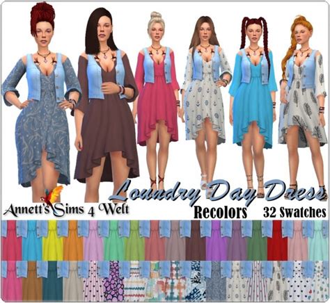 Annett`s Sims 4 Welt Laundry Day Stuff Dress Recolors • Sims 4 Downloads