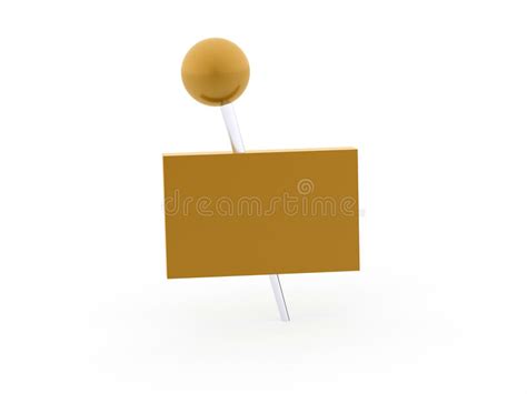 Yellow Push Pin With Blank Billboard Isolated Stock Illustration