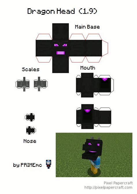 Papercraft Minecraft Ender Dragon MODEL TO ORIGAMI