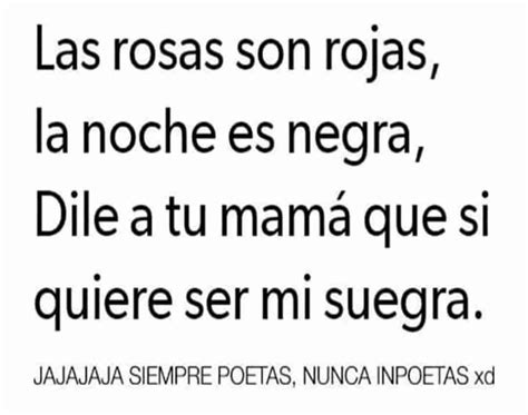 Las rosas son rojas la noche es negra dile a tu mamá que si quiere