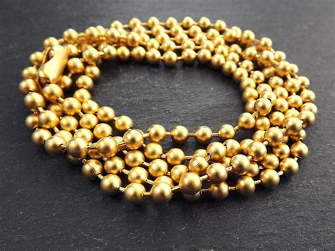 A Delicate 22k Matte Gold Plated 45mm Ball Chain Quantity 1 Meter Or 33 Feet Shape 45mm