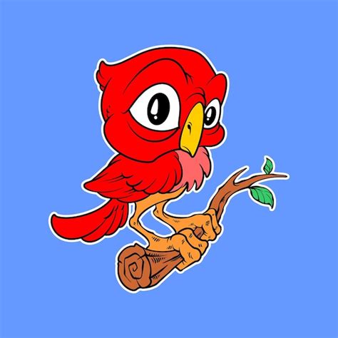 Premium Vector Cute Bird Illustration In Cartoon Style