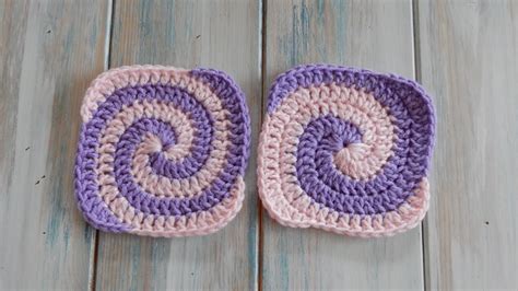 Two Colour Spiral Granny Square How To Crochet Youtube