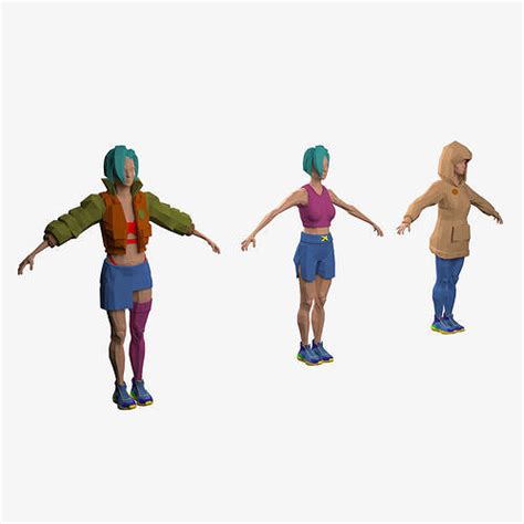 3d Model Woman Vr Ar Low Poly Cgtrader