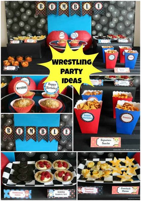 wrestling party ideas printables moms munchkins