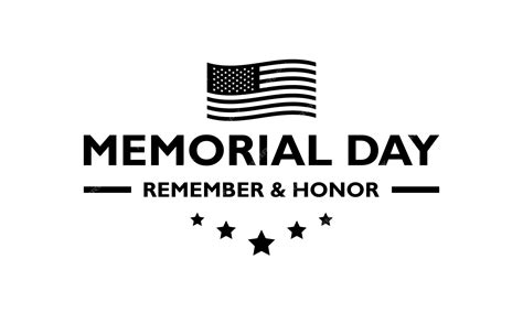 Premium Vector Usa Memorial Day Logo Black On A Transparent