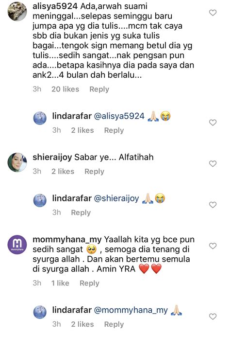 Doa untuk arwah orang beriman. Linda Rafar Kongsi Nota Arwah Anak - "Allahuakbar! Selepas ...
