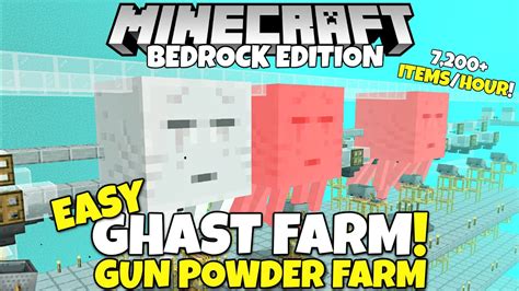 Minecraft Bedrock Fast Ghast Farm Tutorial 4400 Gunpowderhour Mcpe Xbox Ps4 Pc Switch