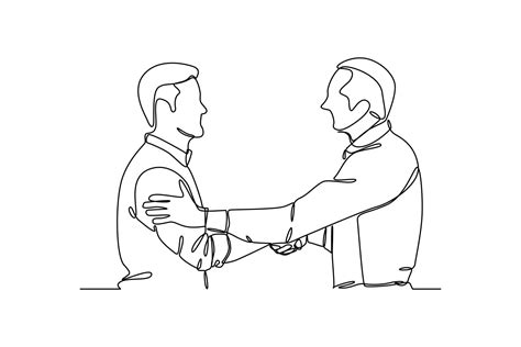 Single One Line Drawing An Employee Being Congratulated By His Boss
