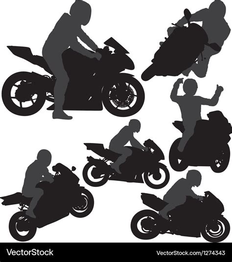 Motorcycle Rider Silhouettes Royalty Free Vector Image