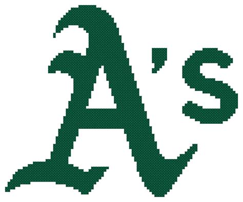If you use 14 count aida fabric, the sizes will. Counted Cross Stitch Pattern, Oakland A's Logo - The Cross ...