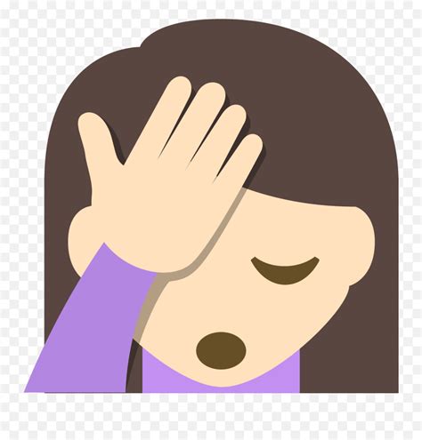 Person Facepalming Emoji Clipart Hand Over Forehead Emojifacepalm