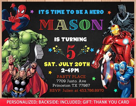 Free Printable Avengers Birthday Invitations