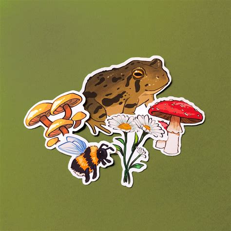 Cottagecore Vinyl Sticker Pack Nature Lover Gift Frog Etsy In