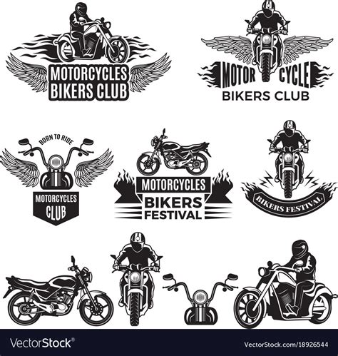 Emblems Or Logo Designs For Club Bikers Royalty Free Vector