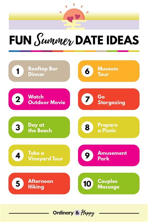 25 Summer Date Ideas Youll Love Ordinary And Happy