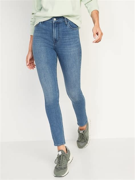High Waisted Medium Wash Super Skinny Jeans For Women Old Navy