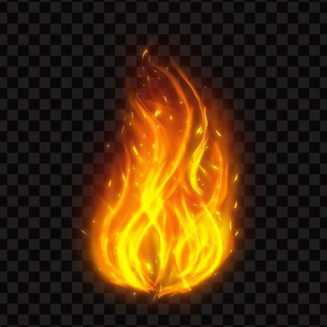 Premium Psd Realistic Burning Fire Flames Burning Hot Sparks