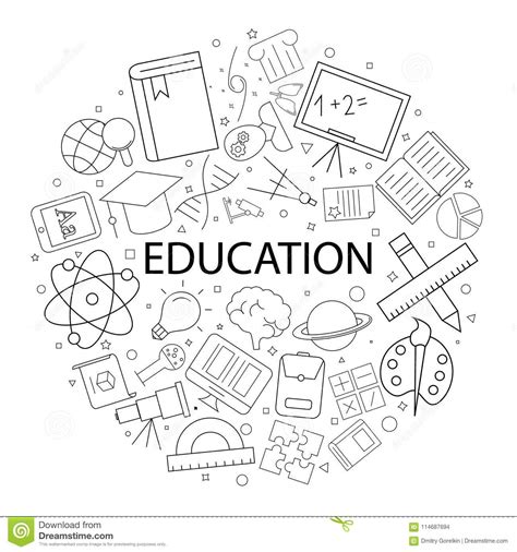 Vector Educati On Pattern With Word. Education Background Stock Vector ...