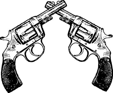 Crossed Pistols Silhouette Png Free Transparent Png Clipart Images