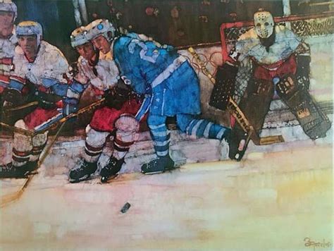 Olympic Ice Hockey By Bernie Fuchs American Illustration Sports Art