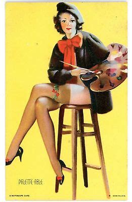 Mutoscope Card 1940s GLAMOUR GIRLS PALETTE ABLE Pin Up Risque EBay