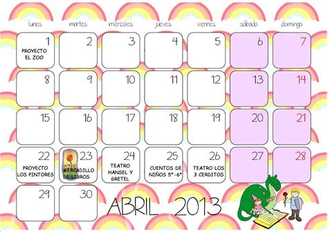 Peque Andaluz Calendario Mes De Abril