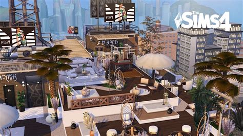 Rooftop Bar The Sims 4 No Cc Speed Build Youtube