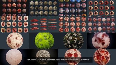 166 Horror Gore Sci Fi Seamless Pbr Textures Collection 01 Texture 3d