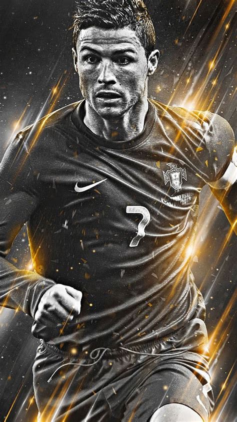 Ronaldo Black And Golden Effect Cr7 Footballer Sports Hd Phone