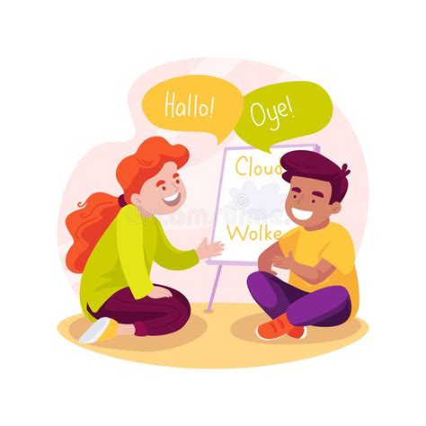 Say Hello In Foreign Language Isolated Cartoon Vector Illustration