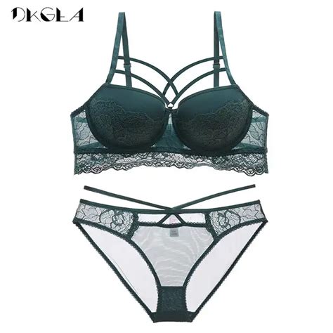 2019 Top Sexy Bra Set Push Up Brassiere Bandage Black Embroidery Lingerie Sets Women Thick