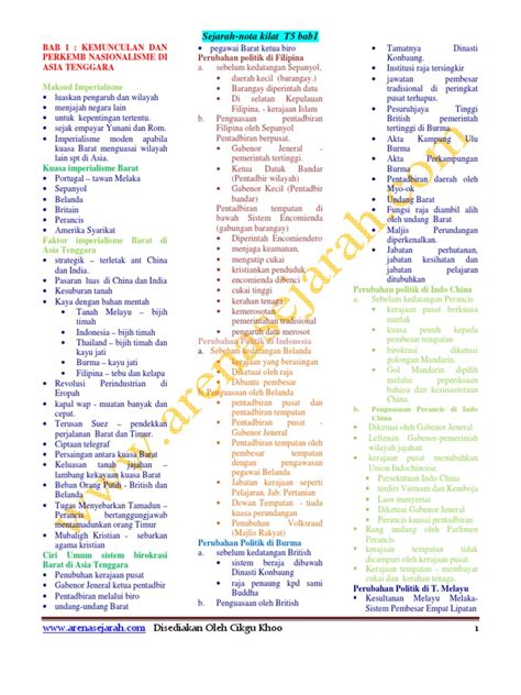 Disini falif.com ingin kongsikan nota ringkas bagi subjek sejarah bab 9 tingkatan 5 yang bertajuk malaysia dalam kerjasama antarabangsa. NOTA SEJARAH BAB 1 TINGKATAN 5