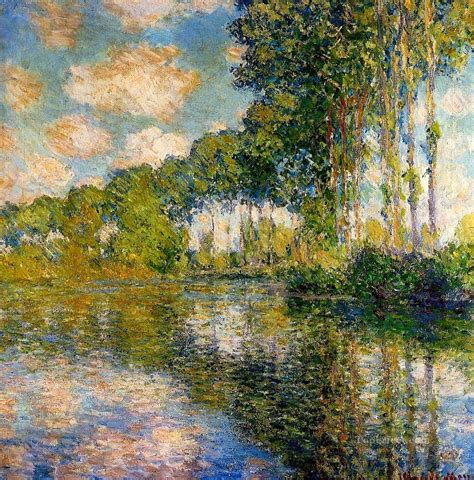 Poplars On The Banks Of The River Epte Claude Monet Landscapes Painting