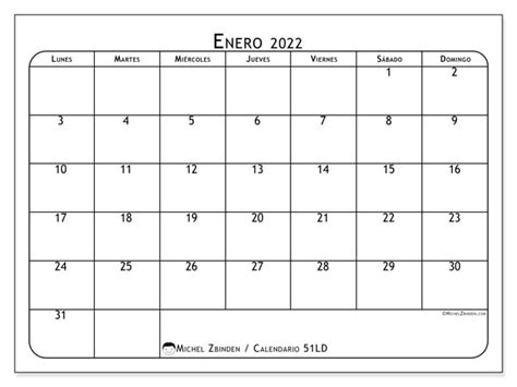 Calendario Enero De 2022 Para Imprimir “51ld” Michel Zbinden Es